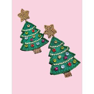 Christmas Tree w/Rhinestone Lights Earrings